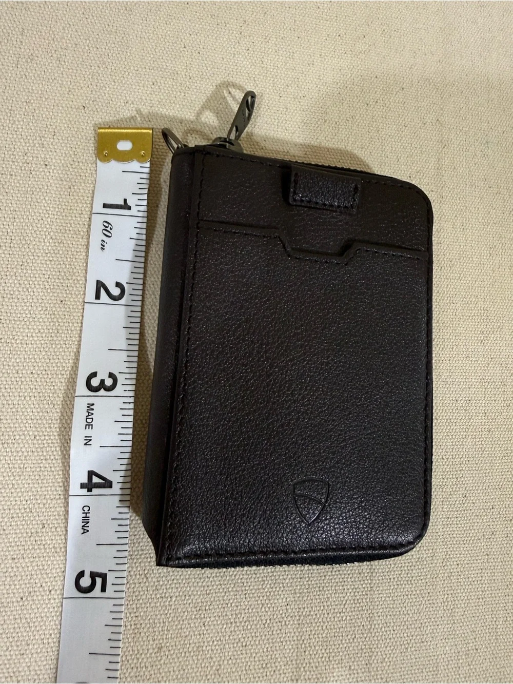 Vaultskin Notting Hill RFID-Blocking Leather Zipper Wallet, Cognac